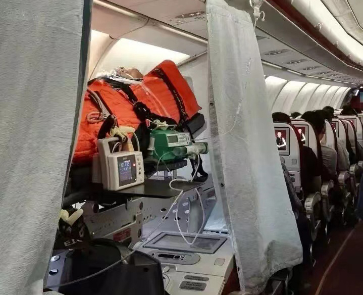 扬中市跨国医疗包机、航空担架